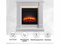 New Chimenea eléctrica BALDERIA Ladina - Chimenea de pie - Blanca Chimenea|Chimenea