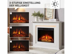 Clearance Chimenea eléctrica BALDERIA Finn - Chimenea de pie - Blanca Chimenea|Chimenea