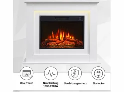 Clearance Chimenea eléctrica BALDERIA Finn - Chimenea de pie - Blanca Chimenea|Chimenea