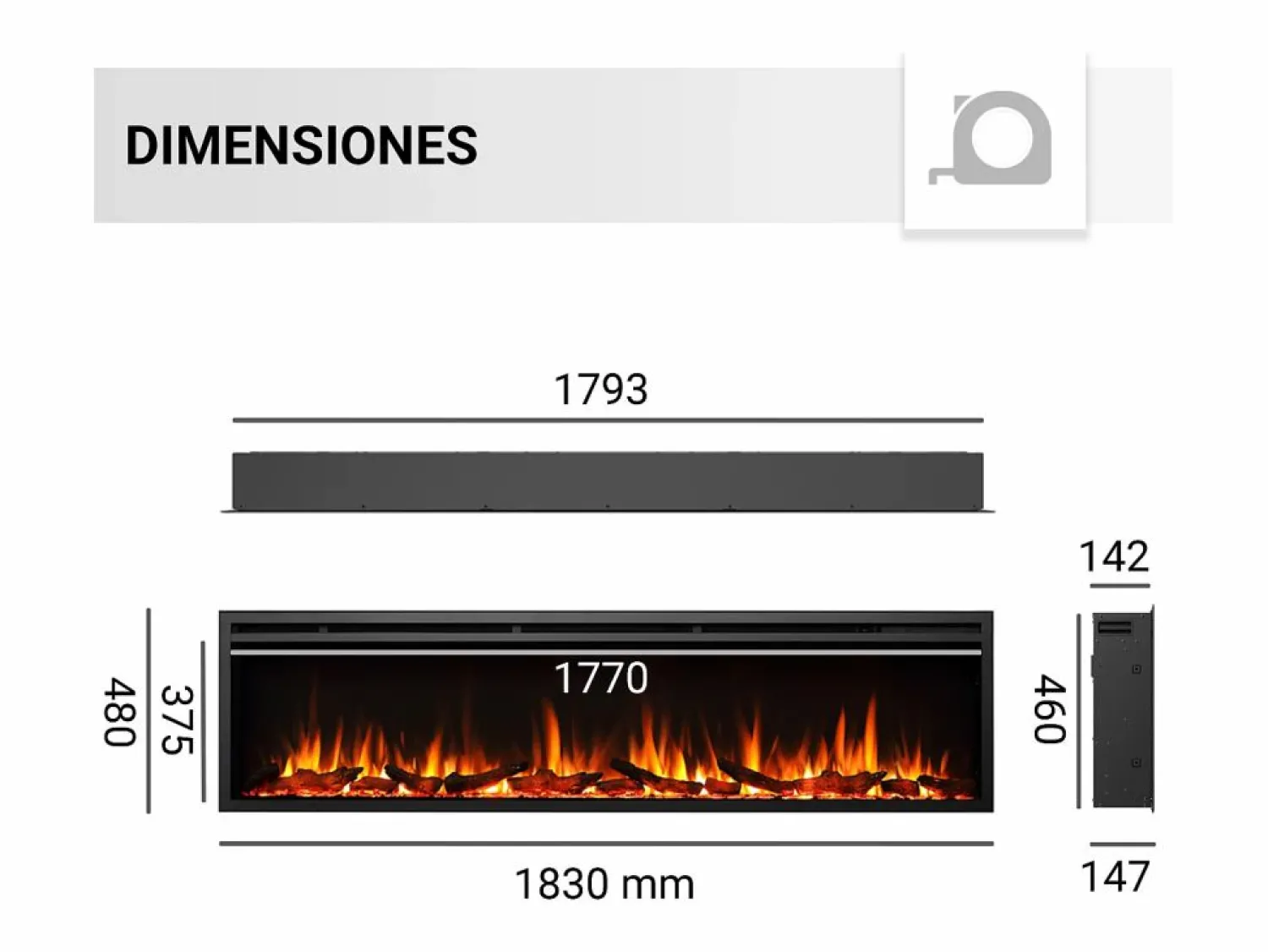 Best Chimenea eléctrica BALDERIA Atalanta 72 - Chimenea empotrable - Chimenea|Chimenea