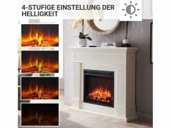 Discount Chimenea eléctrica BALDERIA Leandros - Chimenea de pie - Blanca Chimenea|Chimenea