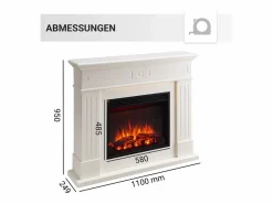 Discount Chimenea eléctrica BALDERIA Leandros - Chimenea de pie - Blanca Chimenea|Chimenea