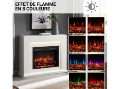 Hot Chimenea eléctrica BALDERIA Elektra ñEfecto llama 3D, iluminación LED, potencia calorífica 1ñ2 kW, mando a distancia - Chimenea|Chimenea