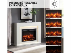 Hot Chimenea eléctrica BALDERIA Elektra ñEfecto llama 3D, iluminación LED, potencia calorífica 1ñ2 kW, mando a distancia - Chimenea|Chimenea