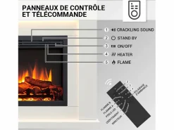 Hot Chimenea eléctrica BALDERIA Elektra ñEfecto llama 3D, iluminación LED, potencia calorífica 1ñ2 kW, mando a distancia - Chimenea|Chimenea