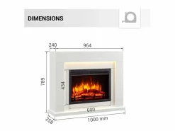 Hot Chimenea eléctrica BALDERIA Elektra ñEfecto llama 3D, iluminación LED, potencia calorífica 1ñ2 kW, mando a distancia - Chimenea|Chimenea
