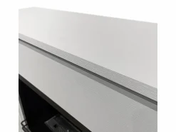 Chimenea eléctrica BELLINI, chimenea de pie, madera blanca, fabricada en Italia, L96 x P35 x H96