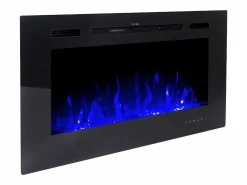 Hot FLAMATECH Chimenea eléctrica CALBUCO - De pared o empotrada - An. 101,6 x Pr. 14 x Al. 54,4 cm - Negra Negro