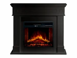 Hot Chimenea eléctrica CAMBRIDGE, chimenea de pie, madera negra, 110x36x100h Negro