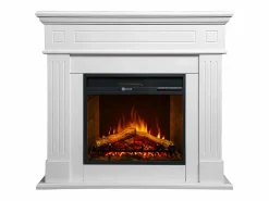 Discount Chimenea eléctrica CAMBRIDGE, chimenea de pie, madera blanca, 110x25x95h Chimenea|Chimenea