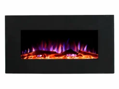 FLAMATECH Chimenea eléctrica CHANDELA - L.84xAn.14xAlt.45cm - Negra