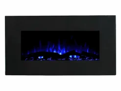 FLAMATECH Chimenea eléctrica CHANDELA - L.84xAn.14xAlt.45cm - Negra