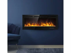 Sale Chimenea eléctrica CHICAGO, chimenea de pared empotrada, L101.6 x D14 x H54.6 Chimenea|Chimenea