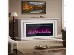 Sale Chimenea eléctrica con 12 colores de llama - De pared o empotrada - Negra 106,5×46,5×12 Chimenea|Chimenea