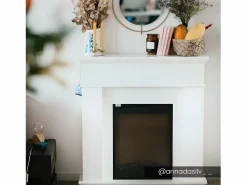 Best FLAMATECH Chimenea eléctrica con marco VESUVIA – Color Blanco