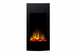 Online FLAMATECH Chimenea eléctrica curva VULCANO L.41xAn.13xAlt.81cm Negra Negro
