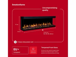 Sale Chimenea eléctrica de 3 caras SOLIS 90 - fuego premium, empotrada - 90x30x46 cm - LED decorativa con calefacción 750/1500 W Chimenea|Chimenea