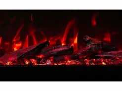 Sale Chimenea eléctrica de 3 caras UNITY 152 - fuego premium, de pared o empotrada - 152x19x36 cm - LED decorativa con calefacción 900/1800W Negro