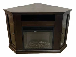 Online Chimenea eléctrica de esquina MADISON de nogal (largo x fondo x alto) Marru00f3n chocolate