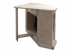 Chimenea eléctrica de esquina de suelo MADISON en madera blanca L126 x P78 x H83 Chimenea|Chimenea