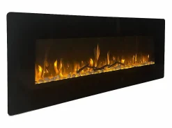 Sale Chimenea eléctrica de pared DALLAS L127 x P 11 x H50 Negro