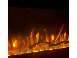 Sale Chimenea eléctrica de pared DALLAS L127 x P 11 x H50 Negro