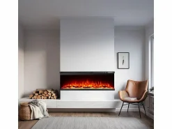 Clearance Chimenea eléctrica de pared, chimenea empotrada de 3 lados, BOSTON100 L101,6 x P20 x H44 Chimenea|Chimenea