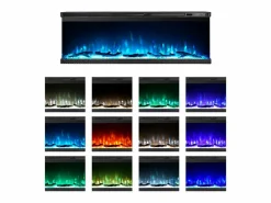 Clearance Chimenea eléctrica de pared, chimenea empotrada de 3 lados, BOSTON100 L101,6 x P20 x H44 Chimenea|Chimenea