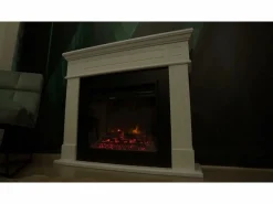 Hot Chimenea eléctrica de suelo BIDEN en madera de nogal L179 x P48 x H85 Chimenea|Chimenea