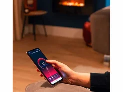 Hot Chimenea eléctrica decorativa Ready Warm 2650 Curved Flames Connected Cecotec 2000W control vía App Negro