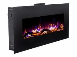 Clearance Chimenea eléctrica LALITA - L.110xAn.14xAlt.49cm - Negra Chimenea|Chimenea