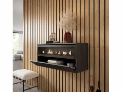 Skraut Home Chimenea eléctrica LED, 102x35x45cm, 1 Hueco, 1 Puerta, Chimenea eléctrica, Colgado, Suspendido,