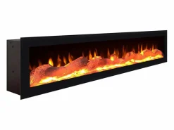 Skraut Home Chimenea eléctrica LED, 102x35x45cm, 1 Hueco, 1 Puerta, Chimenea eléctrica, Colgado, Suspendido,