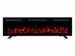 Outlet Chimenea eléctrica MONARCH 107 - fuego premium - de pared y empotrados - 107x13x35 cm - chimenea LED con calefacción 900/1800 W Negro