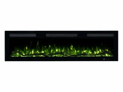 Best Chimenea eléctrica MONARCH 127 - fuego premium - de pared y empotrados - 127x13x35 cm - chimenea LED con calefacción 900/1800 W Negro