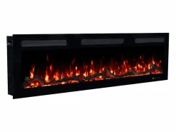Chimenea eléctrica MONARCH 152 - fuego premium - de pared y empotrados - 152x13x35 cm - chimenea LED con calefacción 900/1800 W