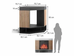 Online Vicco Chimenea eléctrica 100x73x80 lynea Negro