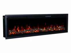 Hot Chimenea eléctrica REGAL 152 - fuego premium - de pared y empotrados - 152x35x12 cm - chimenea LED decorativa con calefacción 900/1800 W Negro