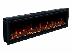 Hot Chimenea eléctrica REGAL 152 - fuego premium - de pared y empotrados - 152x35x12 cm - chimenea LED decorativa con calefacción 900/1800 W Negro