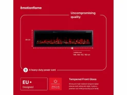 Chimenea eléctrica REGAL 126 - fuego premium - de pared y empotrados - 126x35x12 cm - chimenea LED decorativa con calefacción 900/1800 W