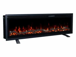 Chimenea eléctrica REGAL 126 - fuego premium - de pared y empotrados - 126x35x12 cm - chimenea LED decorativa con calefacción 900/1800 W