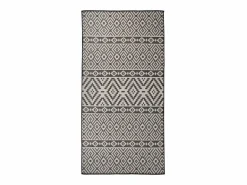 Best Garden Furniture Christiaan Alfombra de exterior de tejido plano rayas negras 100x200 cm Negro