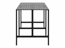 Online Garden Furniture Chrysto Mesa alta de bar acero recubrimiento polvo 200x100x110 cm Negro