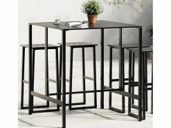 Garden Furniture Chrysto Mesa alta de bar acero recubrimiento polvo 100x100x110 cm