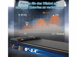 Cinta de correr compacta y portátil 2 en 1 para casa o oficina con pantalla LED para caminar, correr y trotar, capacidad de 120 kg (111 x 49 x 10,5 cm)