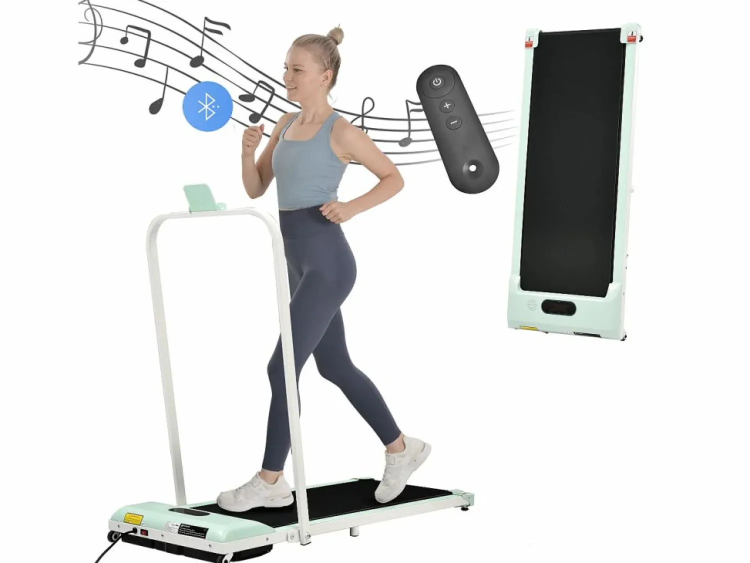 Hauss Spole Cinta de correr con pantalla LED, altavoz Bluetooth y soporte - y negro
