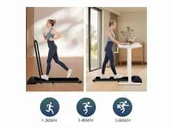 Merax Cinta de correr plegable 2 en 1, velocidad 1-6 km/h con control remoto, pantalla LED, altavoz Bluetooth