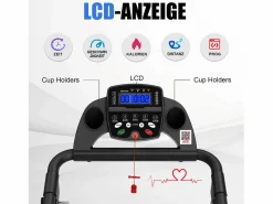 Online Cinta de correr plegable 2 en 1 con 12 modos, LED y app, hasta 12 km/h, 120 kg (121x63x107 cm)
