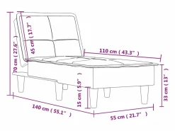 Discount Garden Furniture Claire-Olympe Sofá diván de tela oscuro Gris