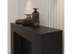 CLARA - Mesa consola delgada antracita extensible de 25 cm a 2 metros - extensiones integradas - hasta 8 personas - envío gratuito